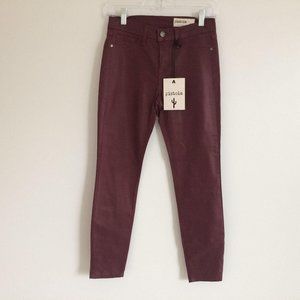 NWT Pistola Coated Skinny Jean Burgundy 26